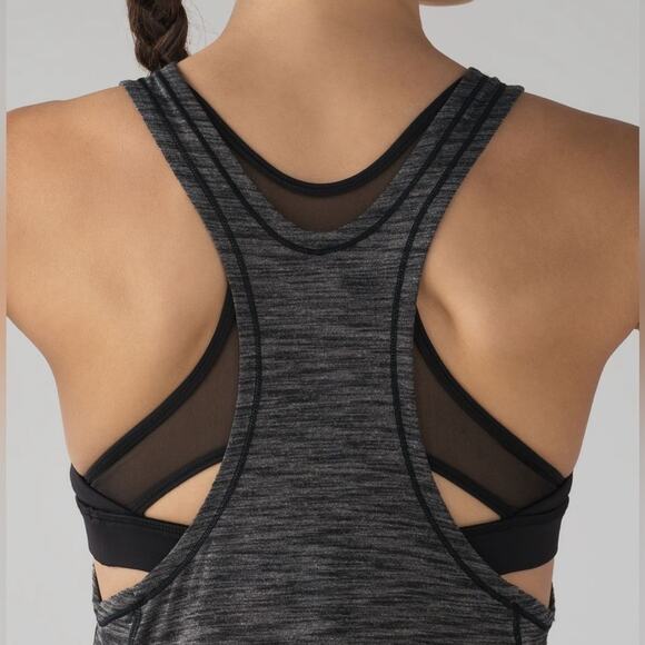 Lululemon Glide and Stride Tank Heathered Black / Black Size 2 - Picture 7 of 8